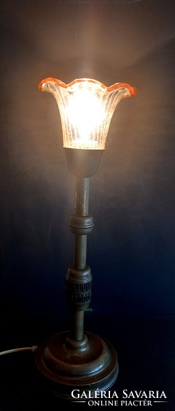Empire réz asztali lámpa Muránoi búrával  Alkudható