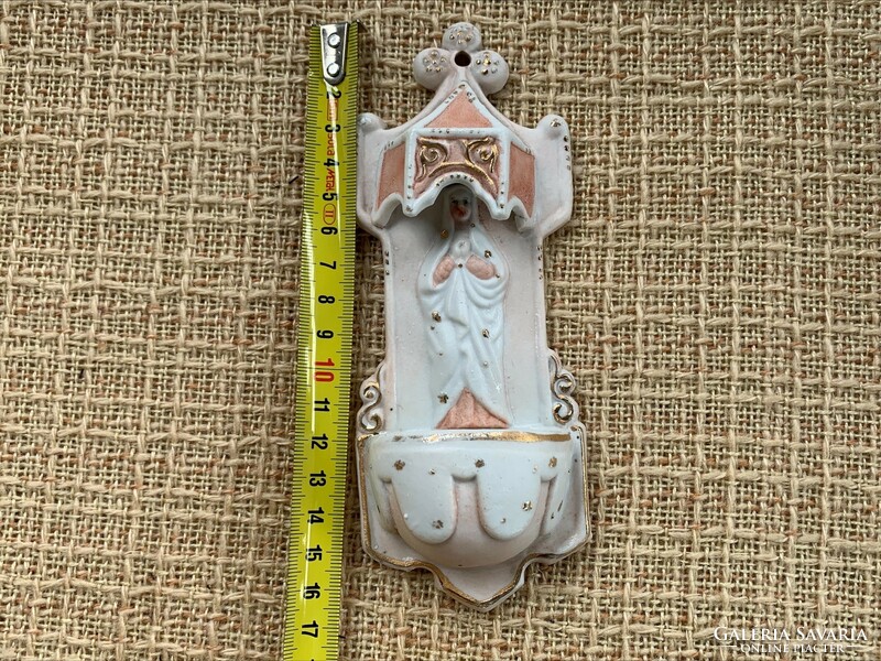 Antique porcelain holy water holder, second half of the 19th century