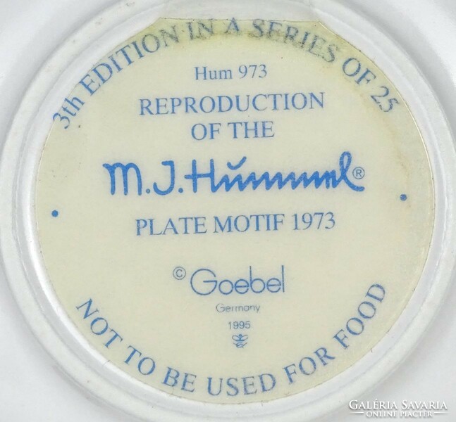 1M520 Jelzett Hummel porcelán fali tányér kistányér 8.3 cm