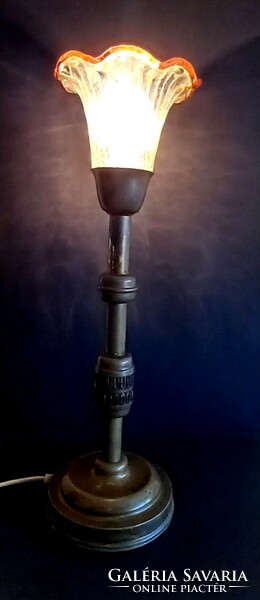 Empire copper table lamp can be negotiated with a Murano lamp