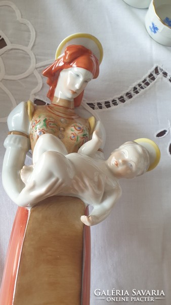 Antique Madonna with Child Jesus 36cm high (giant)!