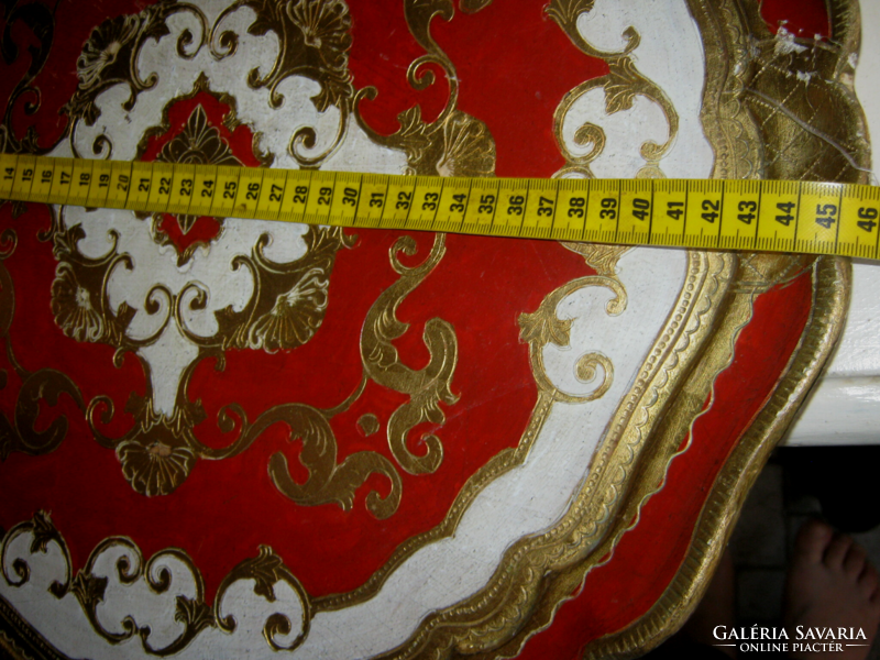 Barokk florentin festett tálca nagy