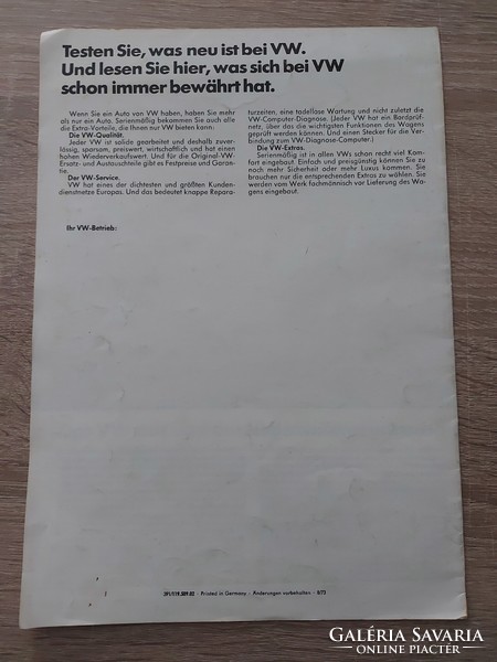 Vw model presentation brochure - from 1973 - 545
