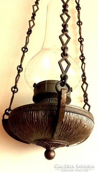 Jugendstil G.Curti Olasz művész szecessziós bronz lámpa jelzett ALKUDHATÓ