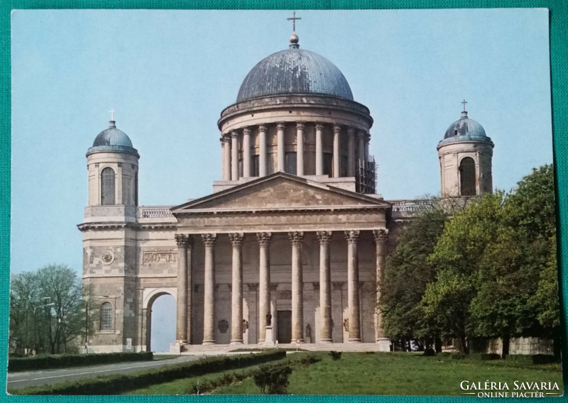 Esztergom, Főszékesegyház, használt képeslap, 1980