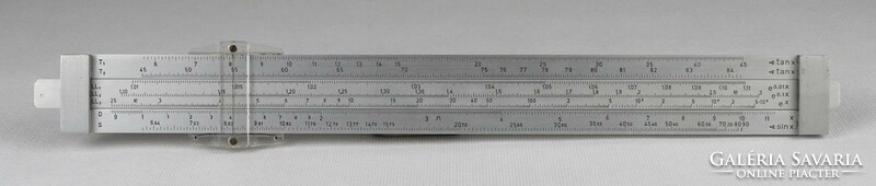1N147 Nagyméretű Reiss alumínium logarléc tokjában 34.5 cm