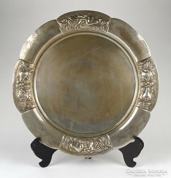 1M782 old large silver fruit tray 1069 g