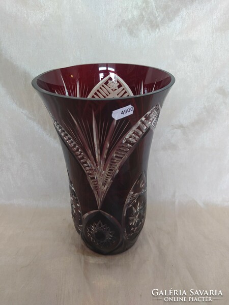 Beautiful antique burgundy crystal vase