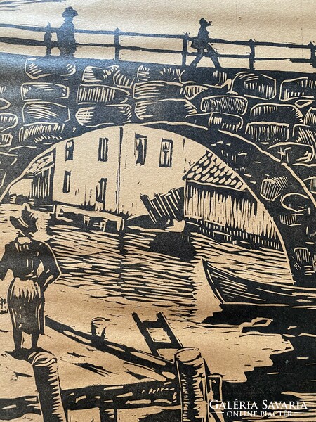 Stone Bridge - woodcut