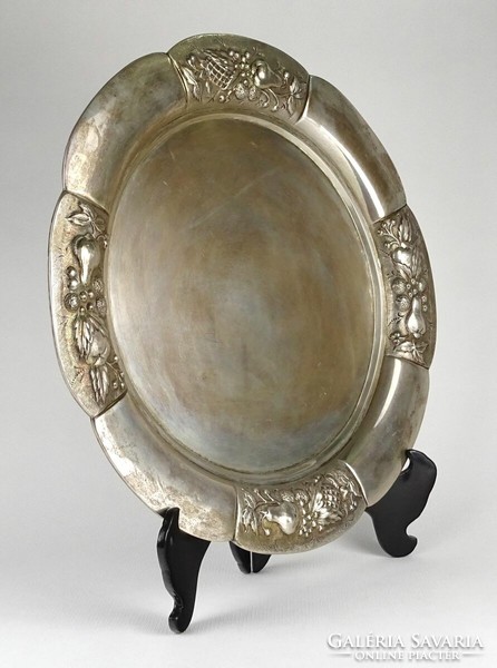 1M782 old large silver fruit tray 1069 g