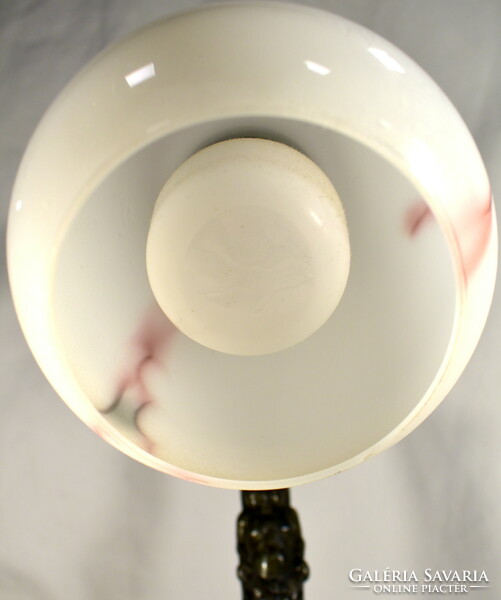 Puttó figural table lamp with intact glass shade!