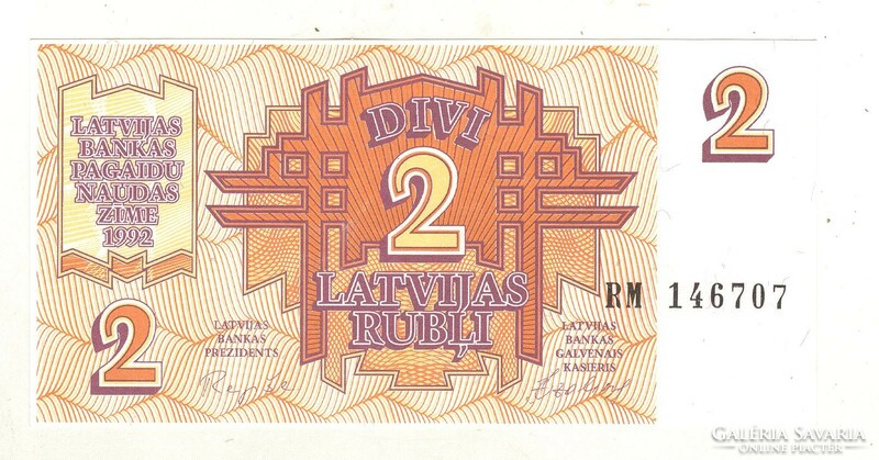 2 rubel rubli 1992 Lettország 2. UNC