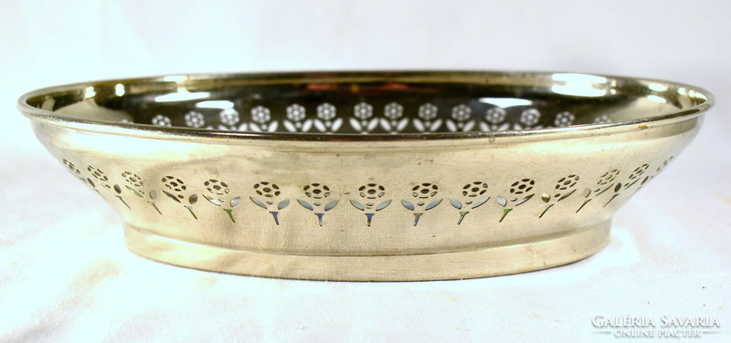 Oval serving bowl with art deco majolica insert