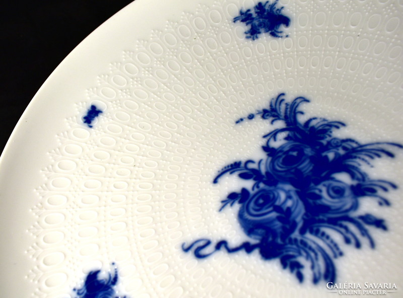 A beautiful Rosenthal porcelain serving bowl with a blue rose pattern