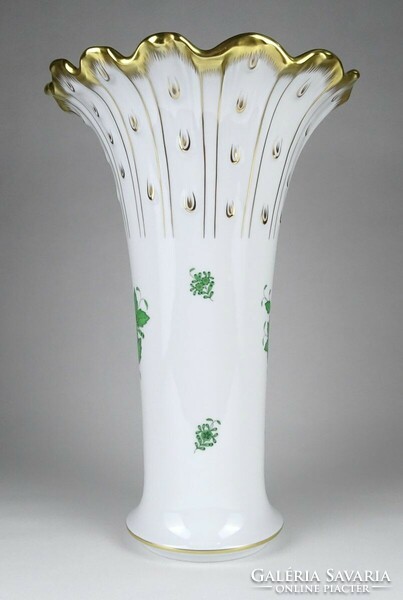 1M781 Hatalmas Apponyi mintás Herendi porcelán váza 36.5 cm