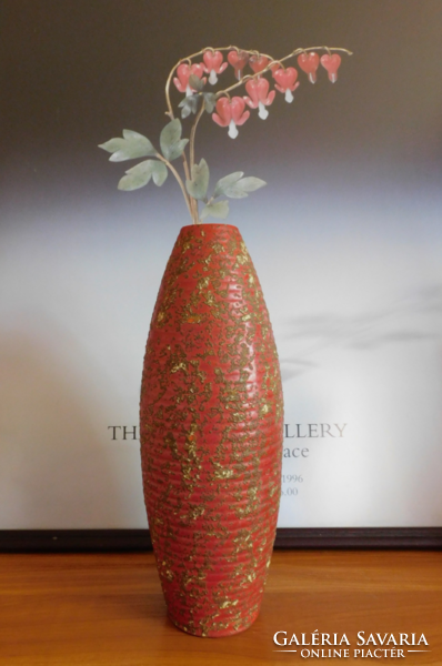 Tófej orsó alakú kerámia váza 30 cm