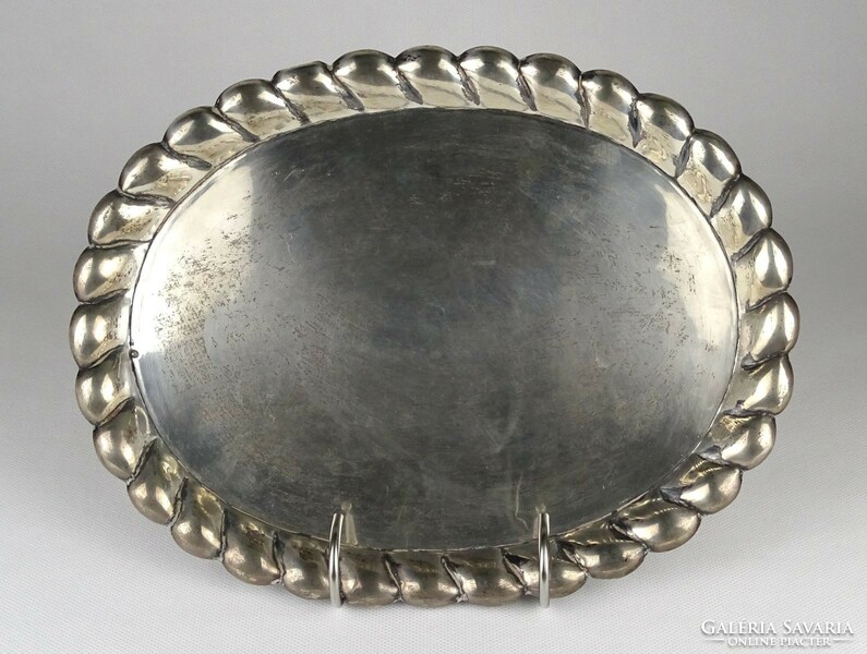 1N091 old 1938 braided silver tray serving tray 197g
