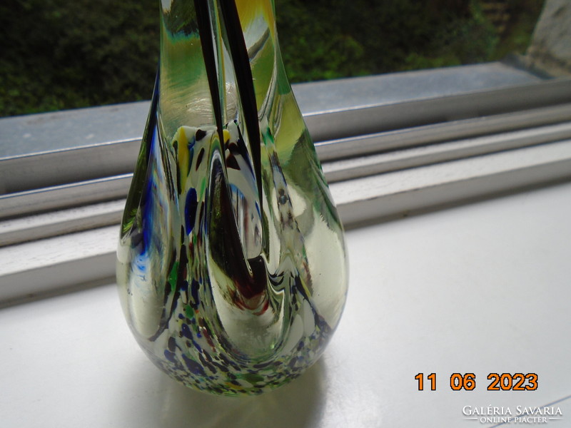 Murano millefiori twisted heavy glass vase