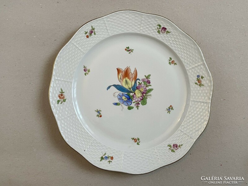 Herend painted floral porcelain serving bowl 33 cm