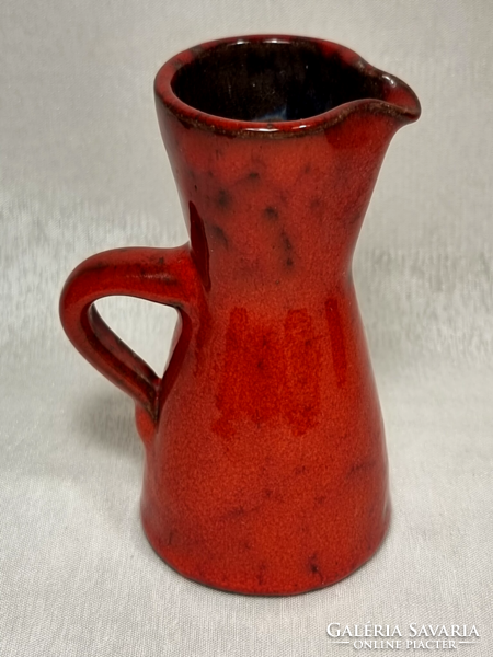 Wilhelm&elly kuch painted red glazed ceramic spout with handle