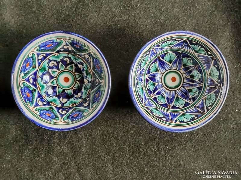 Kézzel festett autentikus üzbég teáscsészék palmettás díszítéssel