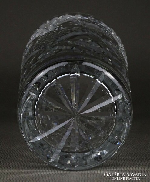 1M871 Gyönyörű hibátlan kristály váza virágváza 22.5 cm
