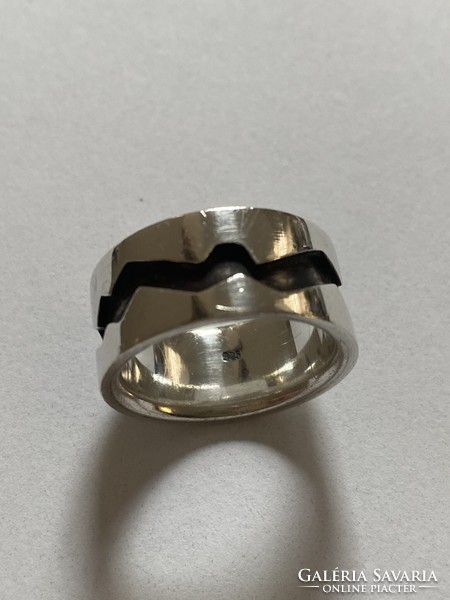 Modern silver ring