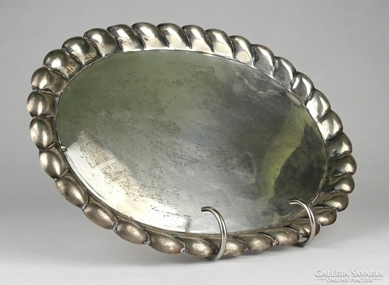 1N091 old 1938 braided silver tray serving tray 197g