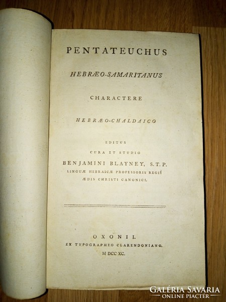 1790-es Héber-Szamaritánus Tóra-Pentateuch, Mózes Öt könyve, Biblia