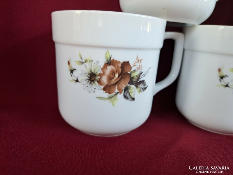 Rare lowland porcelain one-ear brown rose patterned floral retro rare shape mug nostalgia