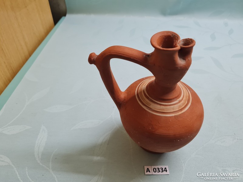 A0334 ceramic bell jug somogyi pal deer 18 cm