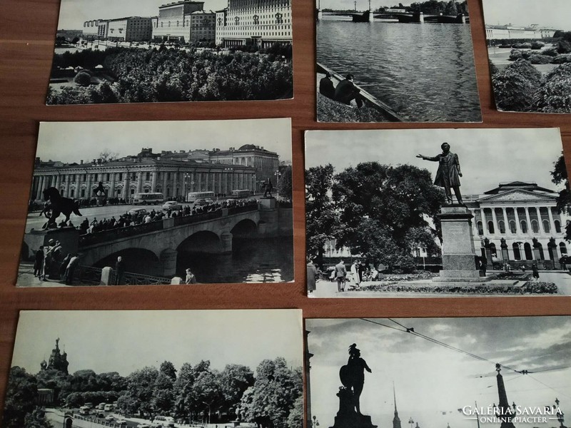 8 db képeslap egyben, Leningrád, 1968, postatiszta