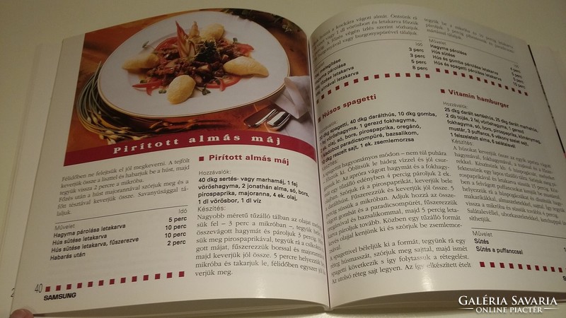 Mikrohullámú szakácskönyv, recept füzet