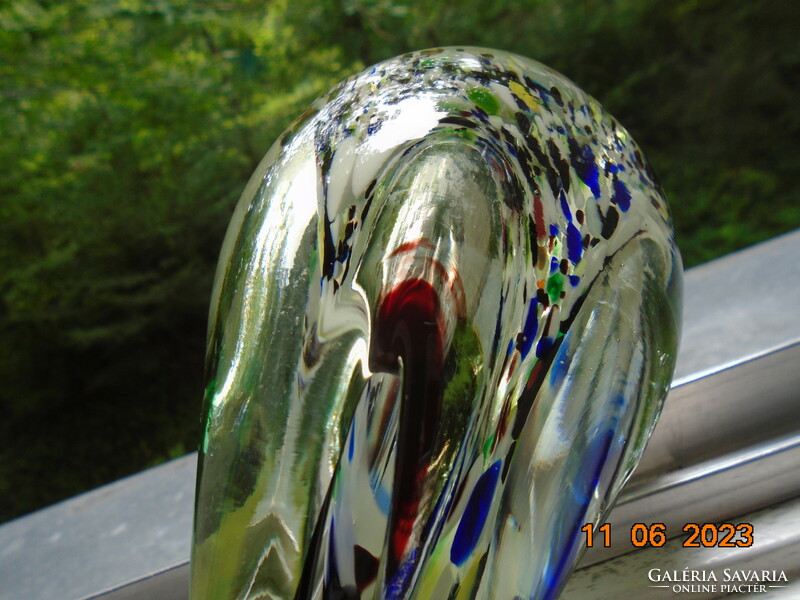 Murano millefiori twisted heavy glass vase