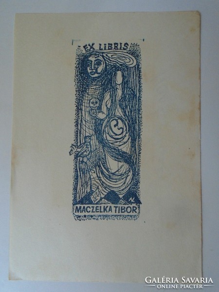 D195866 ex libris - Tibor Maczelka 1970k László the Great (1935-2019)