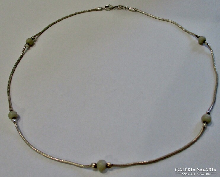 Beautiful silver necklace with mineral pearls