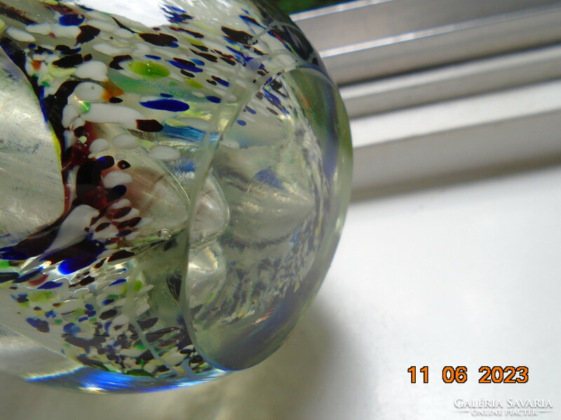 Murano MILLEFIORI csavart nehéz üveg váza