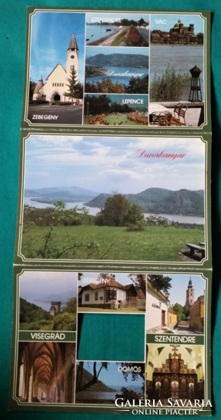Dunakanyar részletek, kinyitható postatiszta képeslap, levelezőlap, 1988