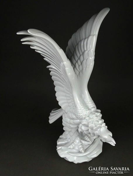 1M991 white Herend porcelain statue turul bird with sword 34 cm