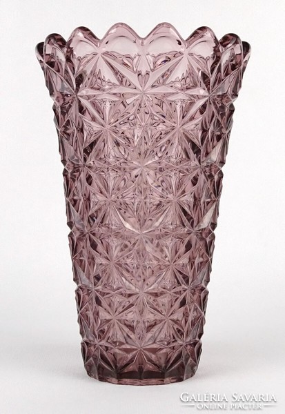 1N157 mid century mauve glass vase 20 cm