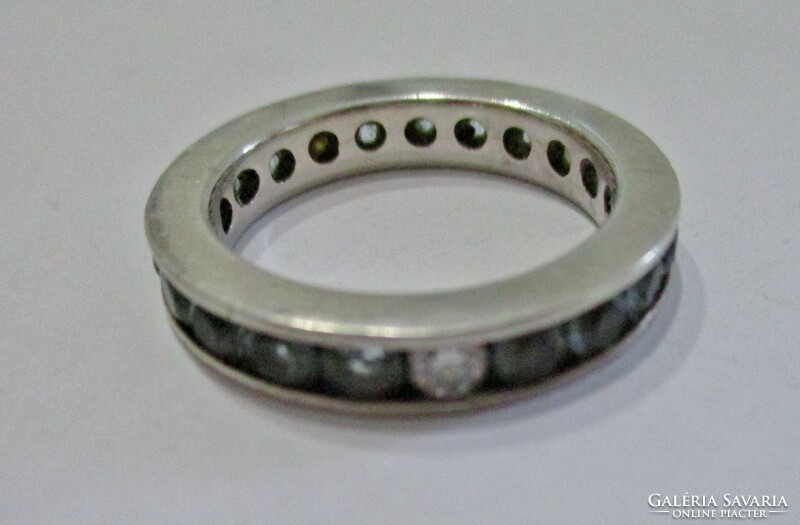 Special old handmade silver ring with real aquamarines