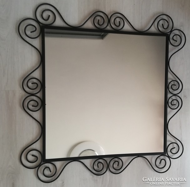 Ikea wrought iron mirror, 57 * 57 cm + wrought iron part