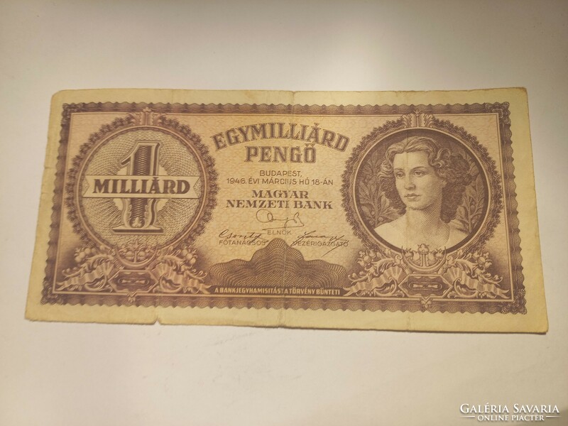 1946-os 1 Milliárd pengő VF