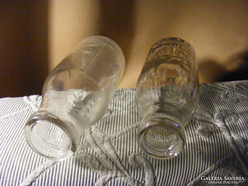 2 old certified milk bottles with crowns