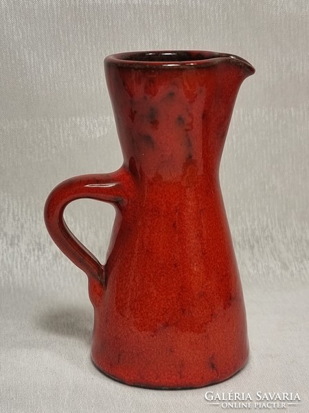 Wilhelm&elly kuch painted red glazed ceramic spout with handle