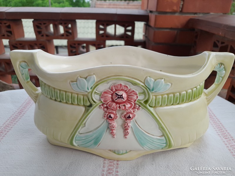 Eichwald Art Nouveau majolica centerpiece