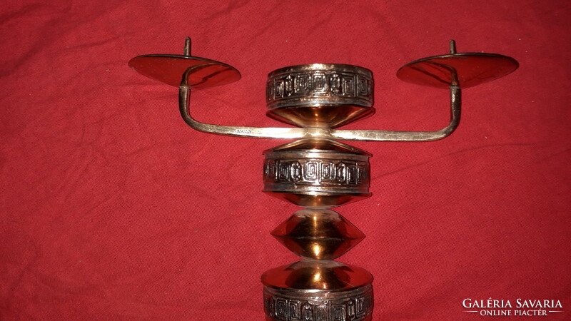 Old picture gallery tailor Gyula industrial artist copper 3-prong candle holder flawless according to the pictures