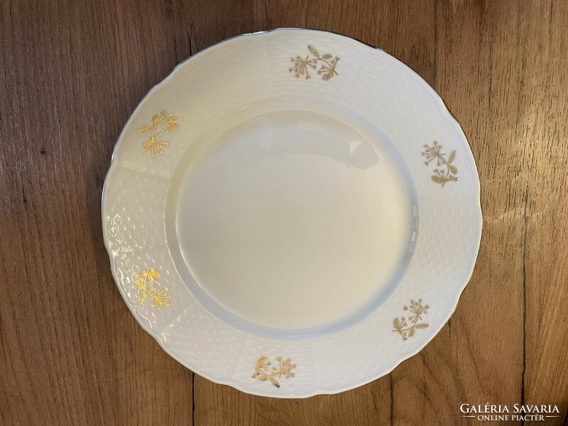 Pótlásnak ! Antik Thun porcelán aranyszélű és aranyvirágos lapos tányér 1 db
