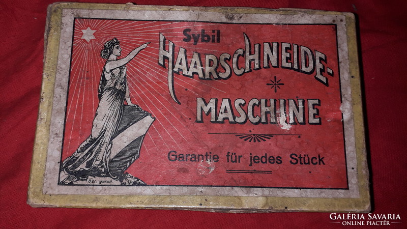 Antik osztrák SIBYL hajvágógép tartozékokkal dobozával szép állapotban a képek szerint