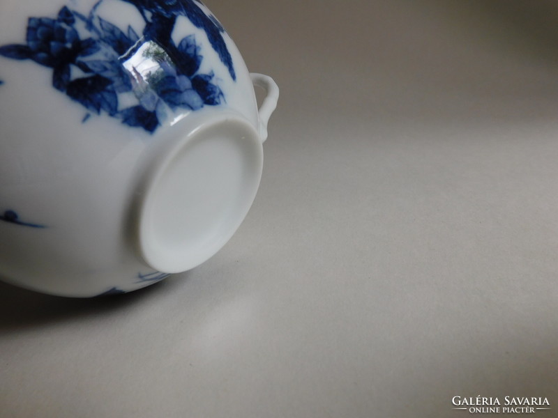 Old Japanese lithophane eggshell porcelain tea cup with bird decor